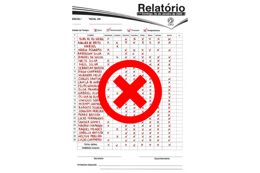 Relatório manual substituído pelo SEBD